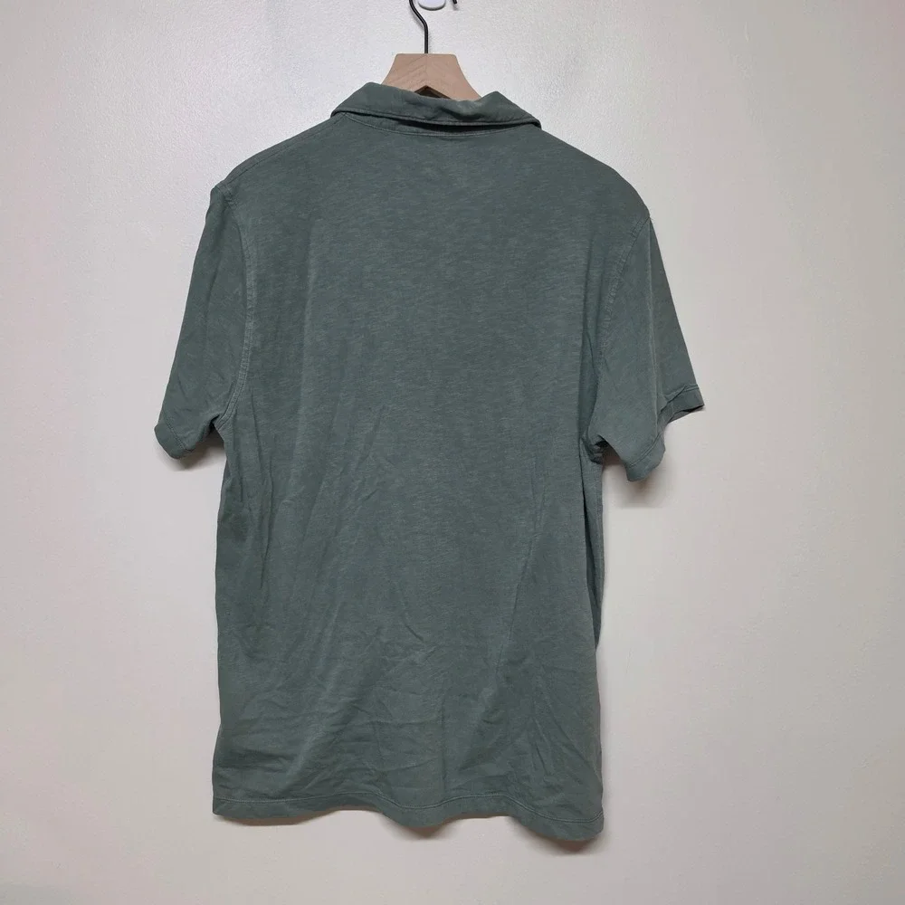 New‎ J Crew Men's XL Green Garment Dyed Slub Cotton Pocket Polo Shirt J1851